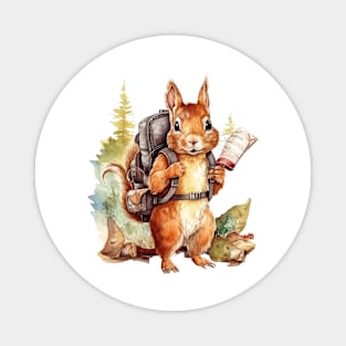 Watercolor Adventure Squirrel #10 Magnet